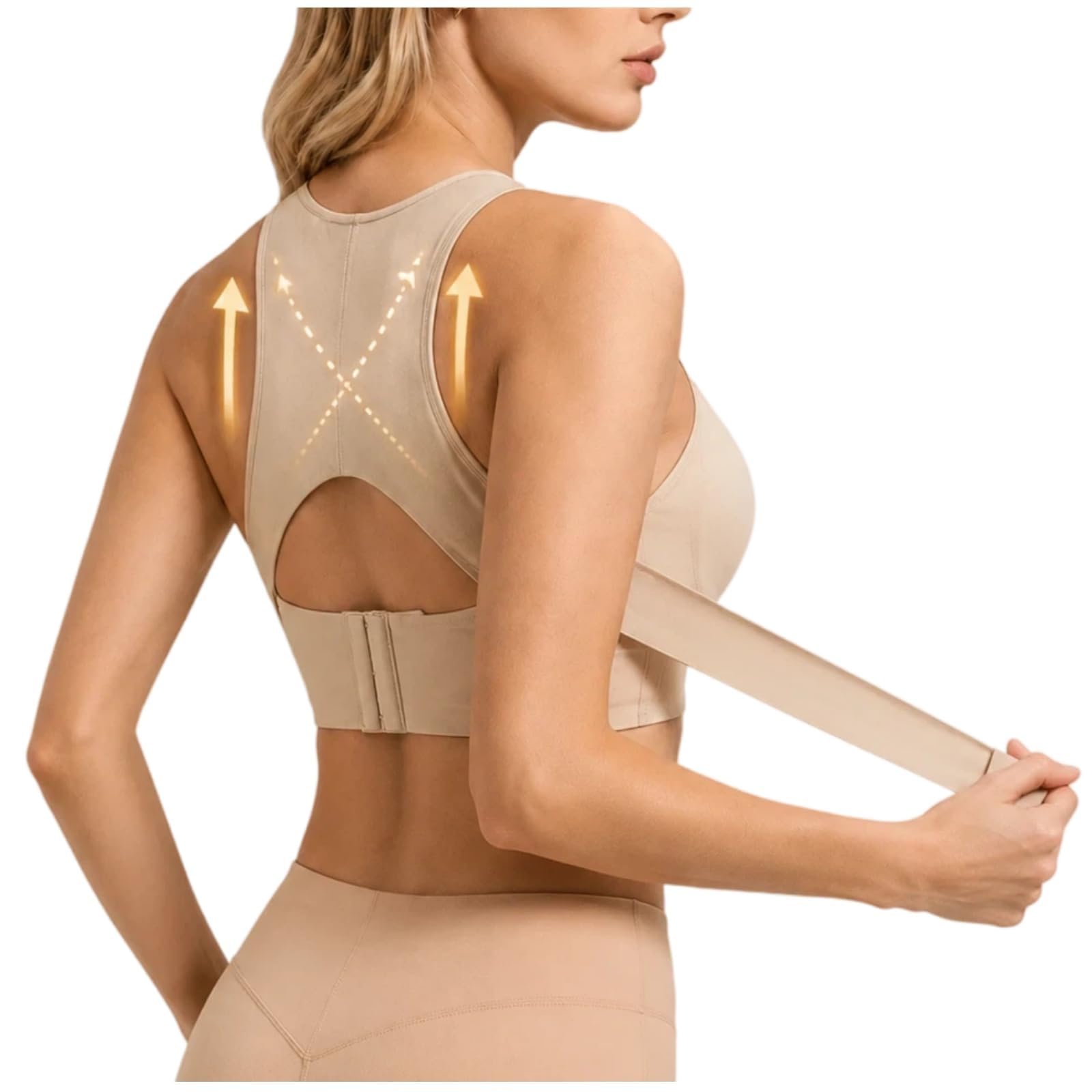 Posture Support Bras for Older Women Front Closure Crossback Wireless Bra