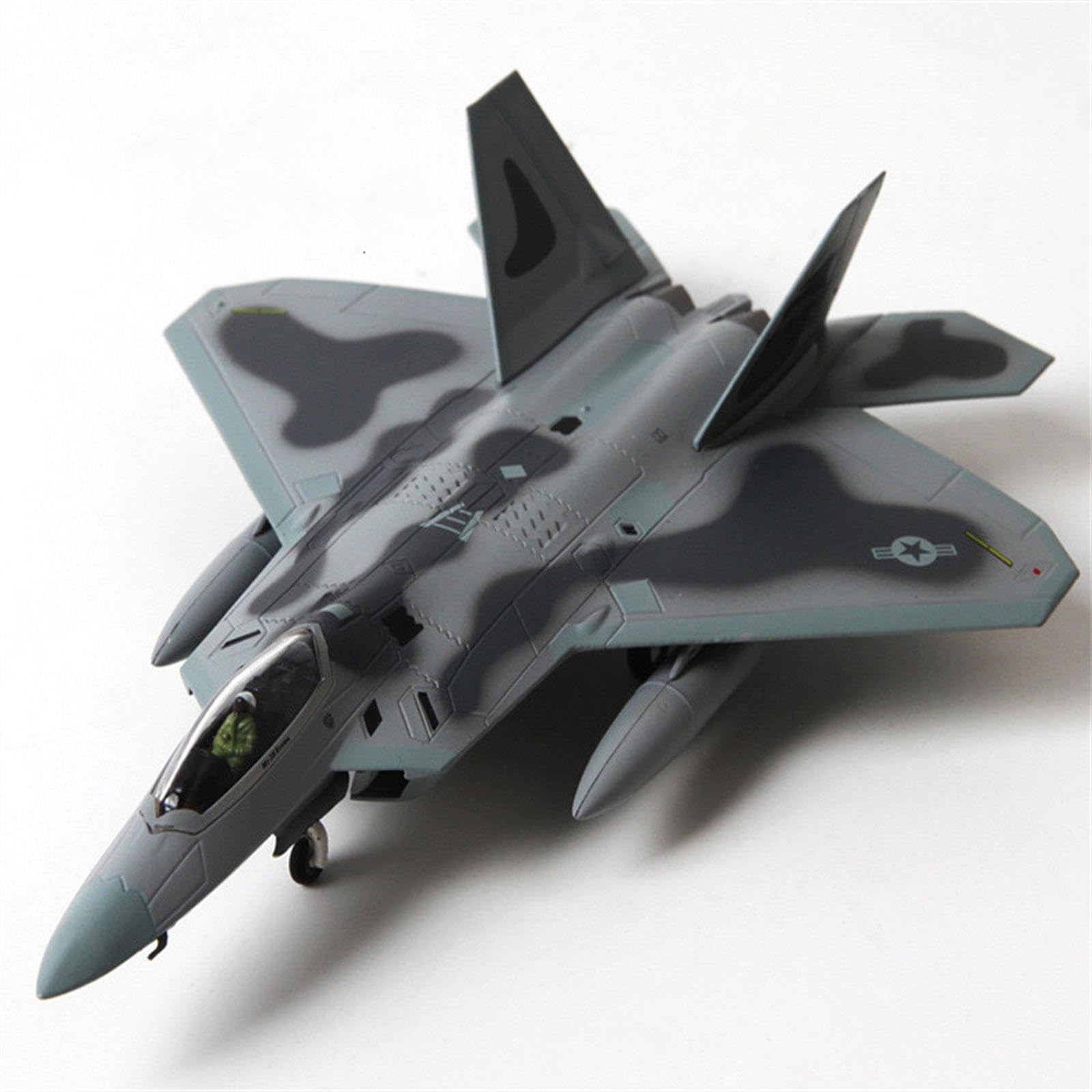 ZEZEFUFU 1/100 Scala F-22 Raptor Fighter Modello Aereo Militare Aereo per Aviazione Collezionismo con Espositore