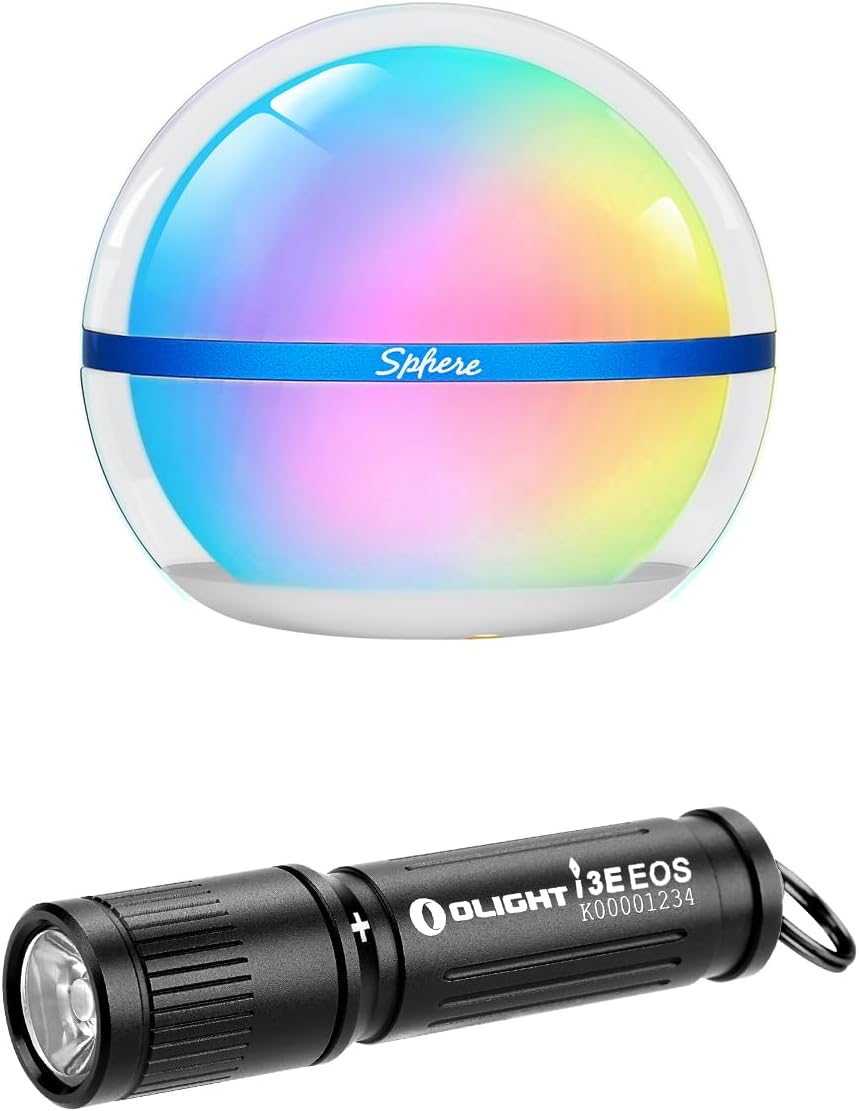 Veilleuse LED Intelligente Olight Sphere - Contrôle Par App, IP56, 75 Lumens, Lumière Blanche Et RGB