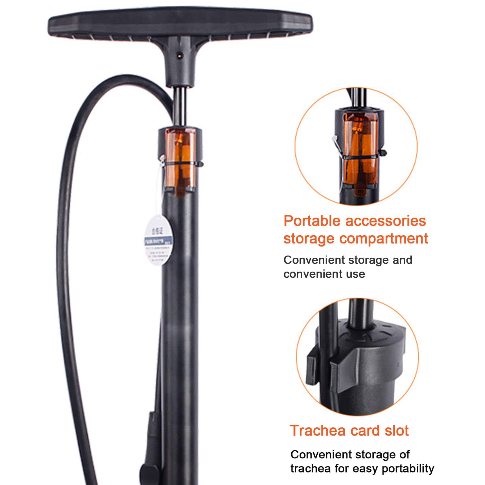 Bomba de Bicicleta con Manómetro, Alta Presión, Compatible con Válvulas Presta y Schrader - Bomba de Neumáticos de Bicicleta para Bicicleta de Carretera, MTB, Híbrida, Balones…