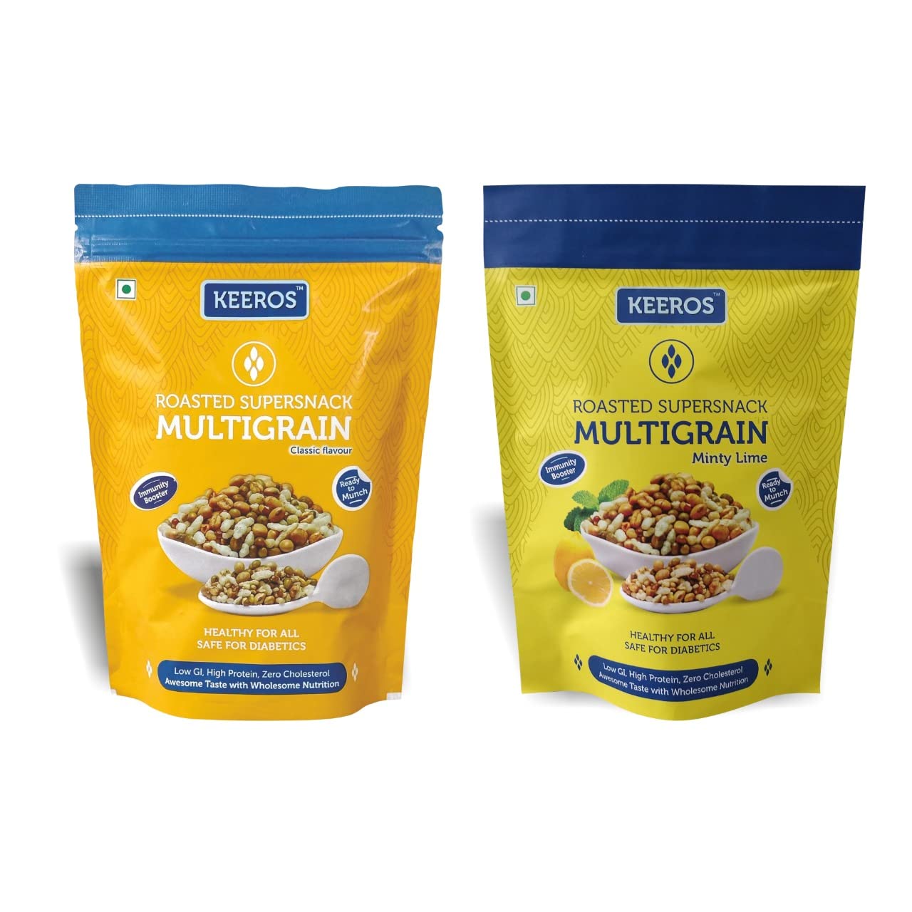 Keeros Healthy Snack Combo - Multigrain Minty Lime & Multigrain Classic | Low GI, High Protein & Nutritious Supernacks | Pack of MG400g+MGML200g (B09VH871KJ) Amazon Price History, Amazon Price Tracker