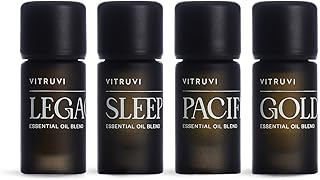 Vitruvi Signature Blend Essential Oils Kit | Floral, Citrus, Herbal, and Woodsy Aromas | 100% Pure Essential Oil Set, Essential Oils for Diffusers Aromatherapy 4x5 ml (0.17 fl. oz.)