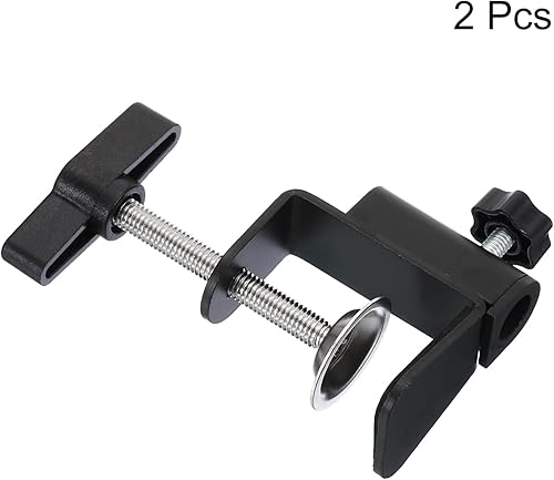 Miniatura 9 de PATIKIL Abrazadera de escritorio de 0.49 pulgadas de diámetro. Abrazadera de escritorio, base universal de abrazadera en C con tornillo ajustable