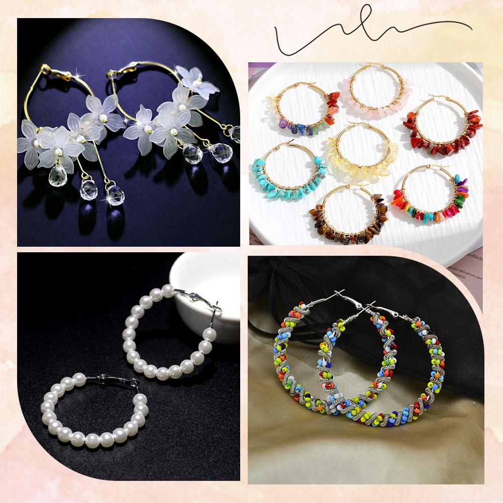 1 Scatola 30 Paia di Risultati per Orecchini A Cerchio Set di Cerchis per Perline In Acciaio Inossidabile Set di Orecchini A Cerchio Pendenti In Argento Ipoallergenico Risultati per Orecch