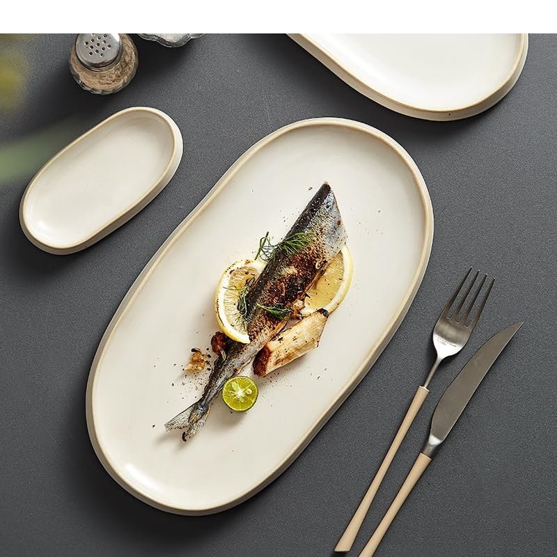 Talerz na przekąski Pojemniki na przekąski Kreatywna owalna zastawa stołowa Ceramiczny talerz do sushi i steków Prosty talerz do jadalni Talerz na przekąski i desery Talerzyki na desery Talerz na prz