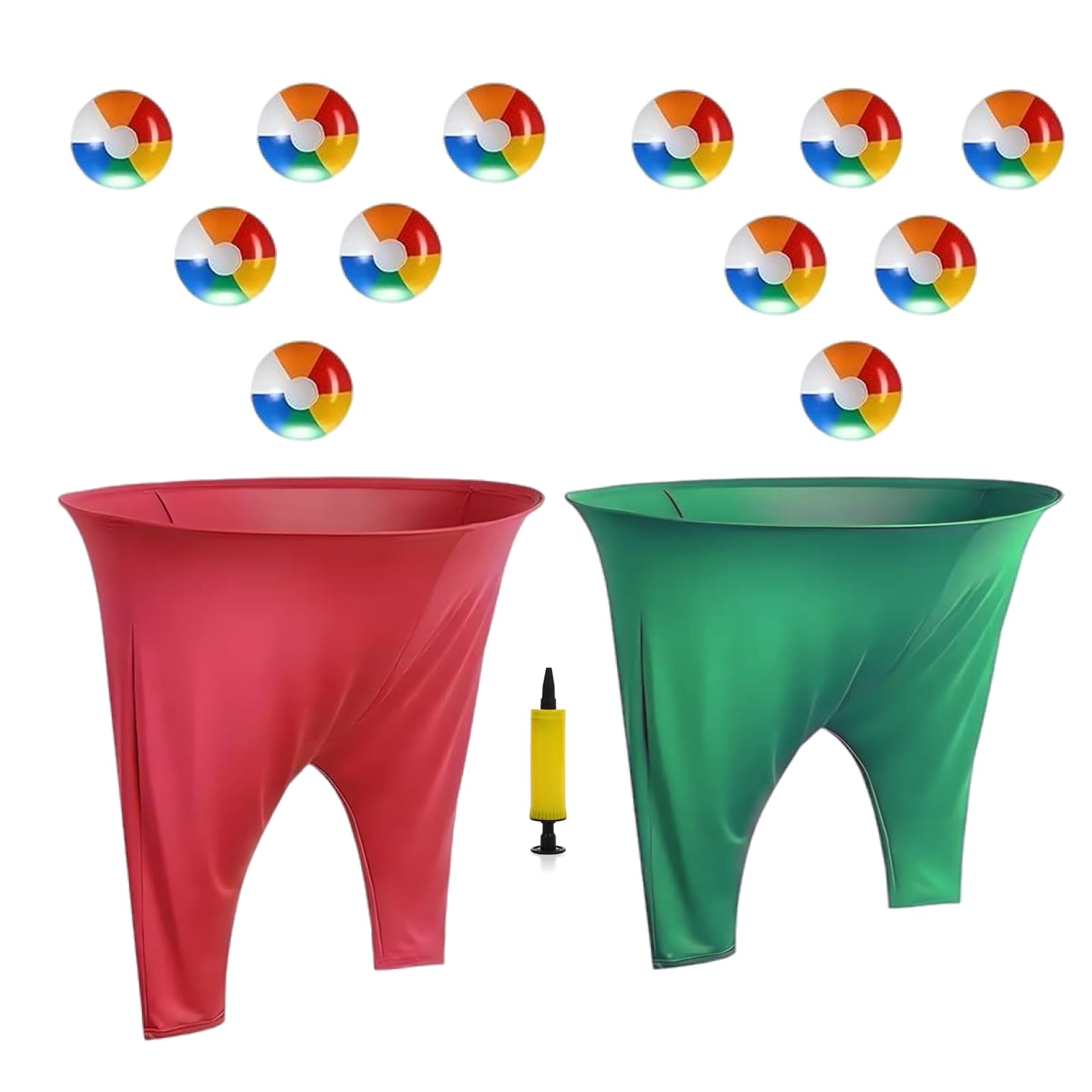 2er-Pack Oma-Hof-Spiel, Familienparty, Outdoor-Oma-Hosen-Spiel mit 12 Hüpfbällen für Familientreffen, ultimative Hinterhof-Partyspiele (Rot + Grün)