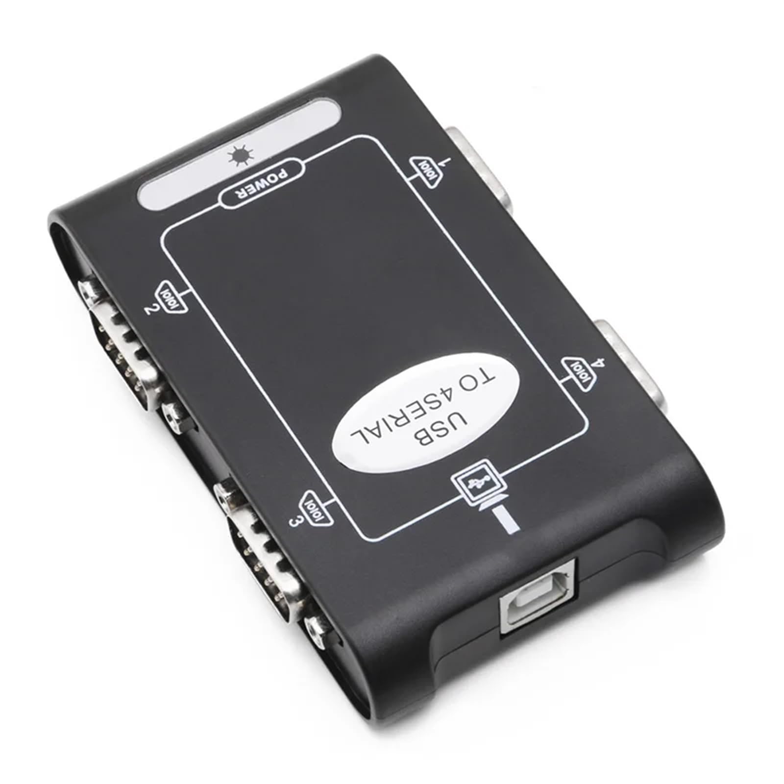 Hub adattatore connettori controller COM DB9 seriale USB 2.0 a 9 pin RS232 da USB 2.0 a 4 porte