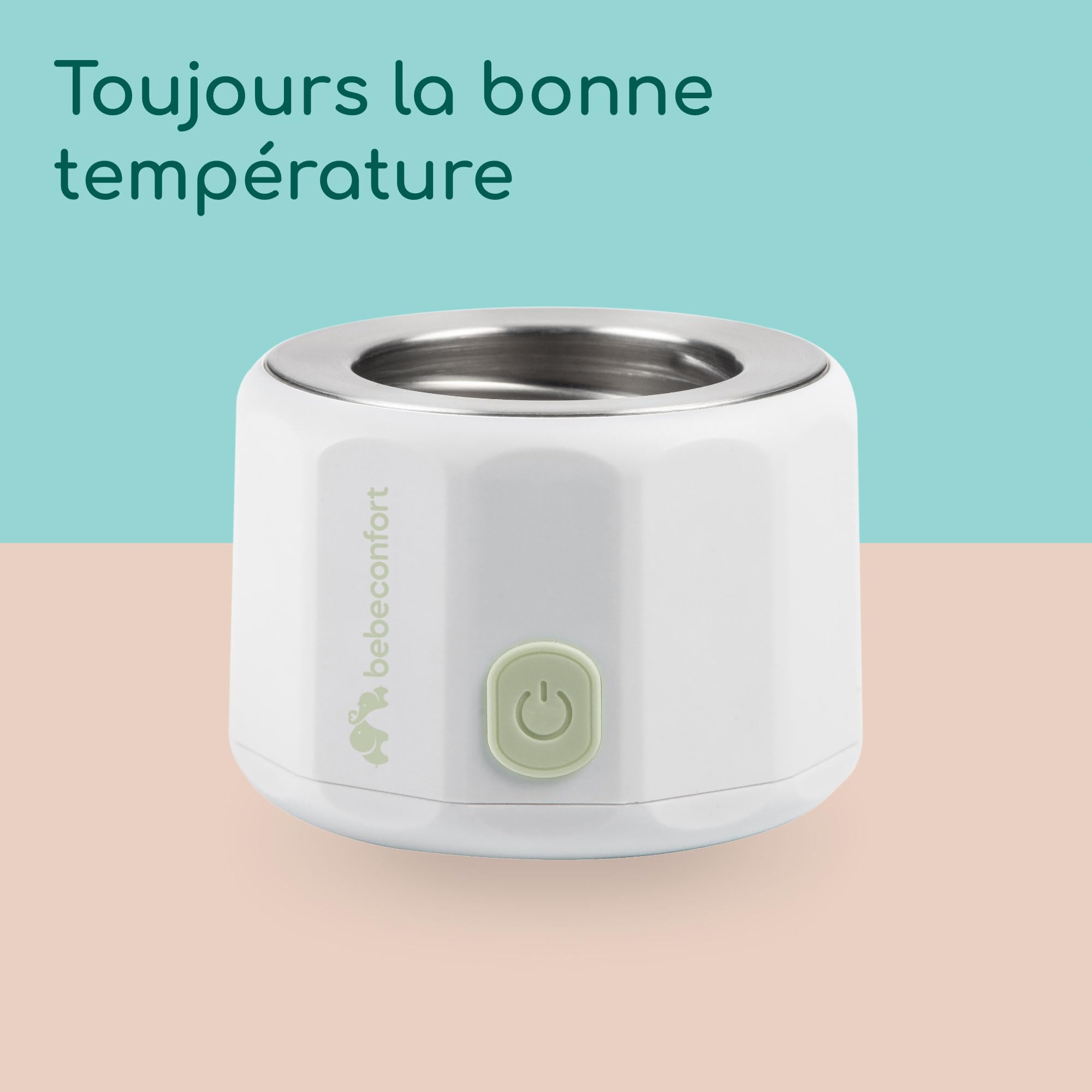 Bebeconfort Chauffe-biberon digital nomade, Chauffe-biberon portable pour bébé, Compact L6,5 x l6,5 x h8 cm, Poids léger (280 g), Écran digital, Batterie durable, Contrôle de la température