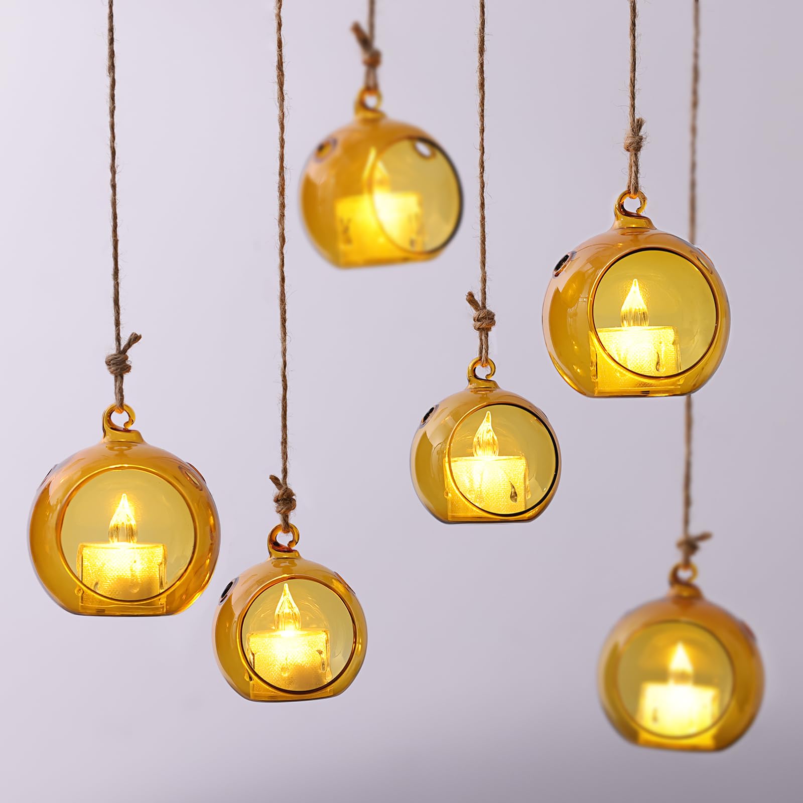 Amazon.com: LETINE Assorted Amber Glass Orb Set (12pcs) with 2.17
