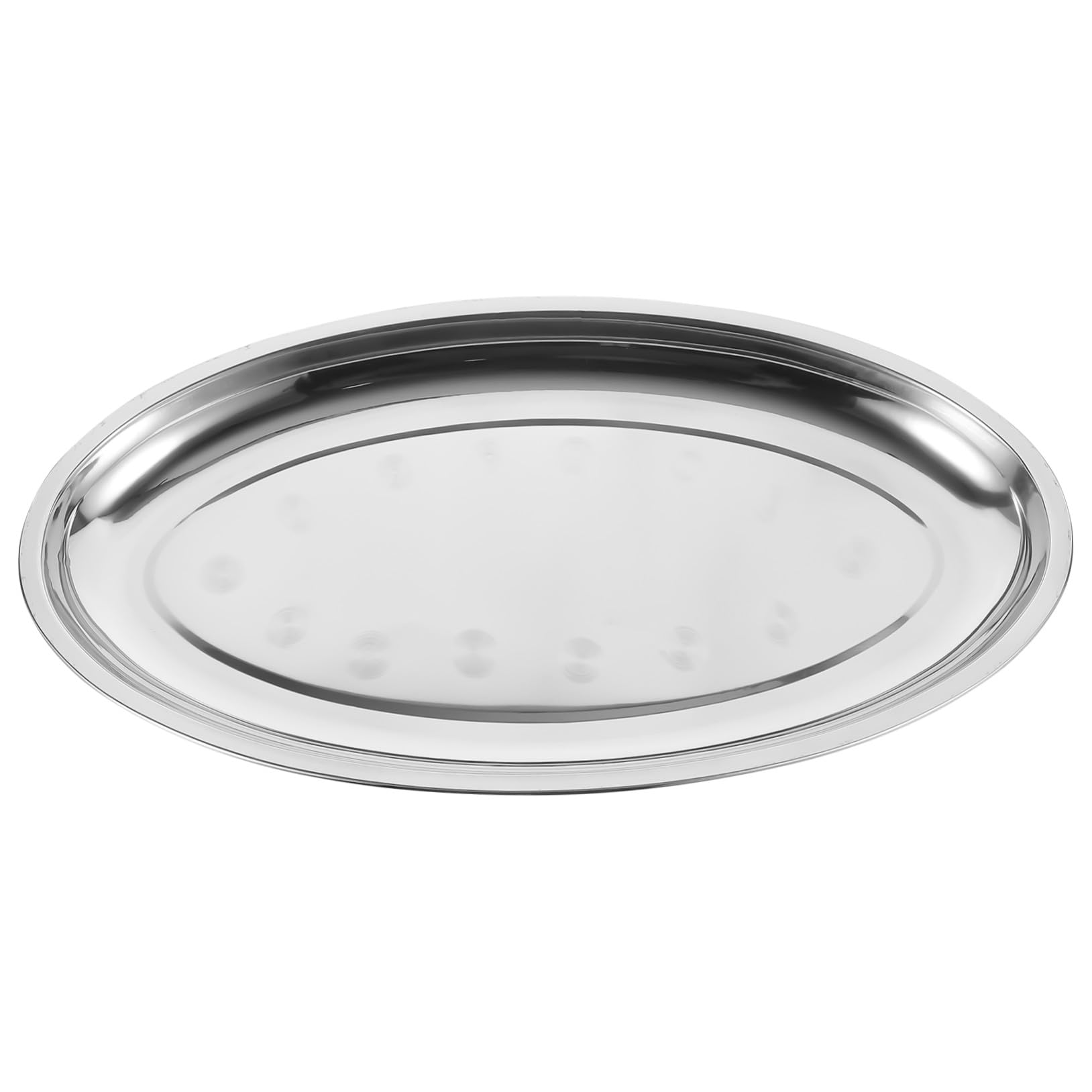 Assiette de service ovale acier inoxydable pour buffet et fruits Mipcase
