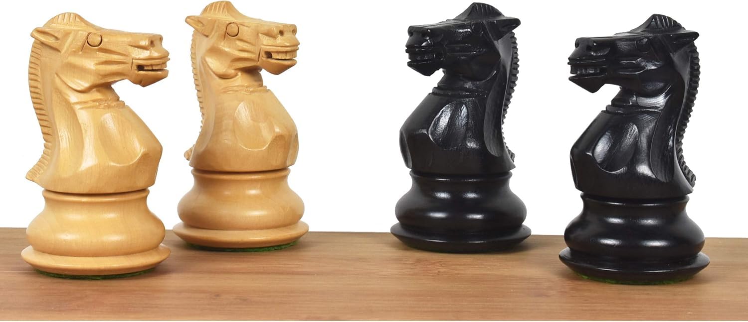 CHESSCRTournament - Set di scacchi da torneo, in legno di bosso ebanizzato, 9 cm, peso 1 kg, stile Staunton