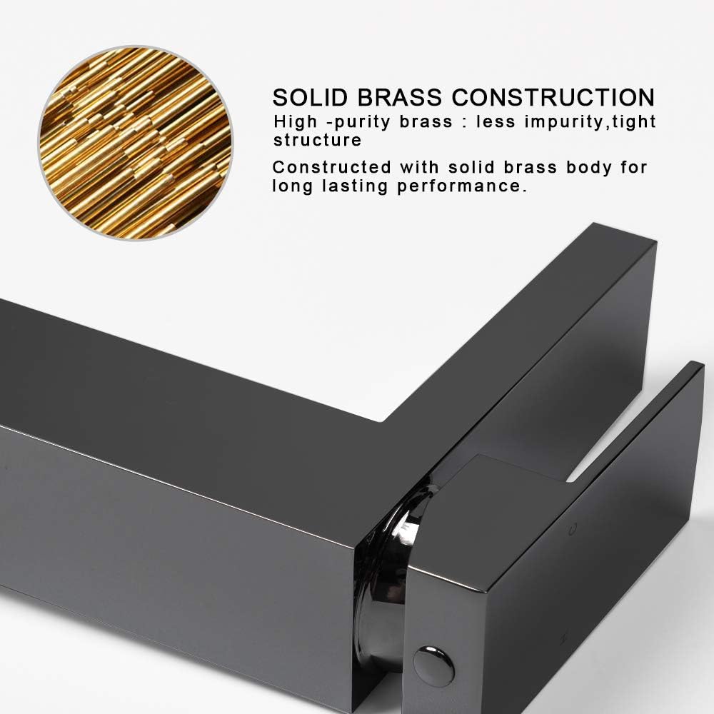 Uр Tо 40% оƒƒ AWARA Modern Bathroom Faucet, Matte Black Bathroom Faucet, Solid Brass Single Hole Bathroom Sink Faucet, Single Handle Square Bathroom Faucet with Pop-up Drain 🔥 Hоt Dеаlѕ AWARA Modern Bathroom Faucet, Matte Black Bathroom Faucet, Solid Brass Single Hole Bathroom Sink Faucet, Single Handle Square Bathroom Faucet with Pop-up Drain