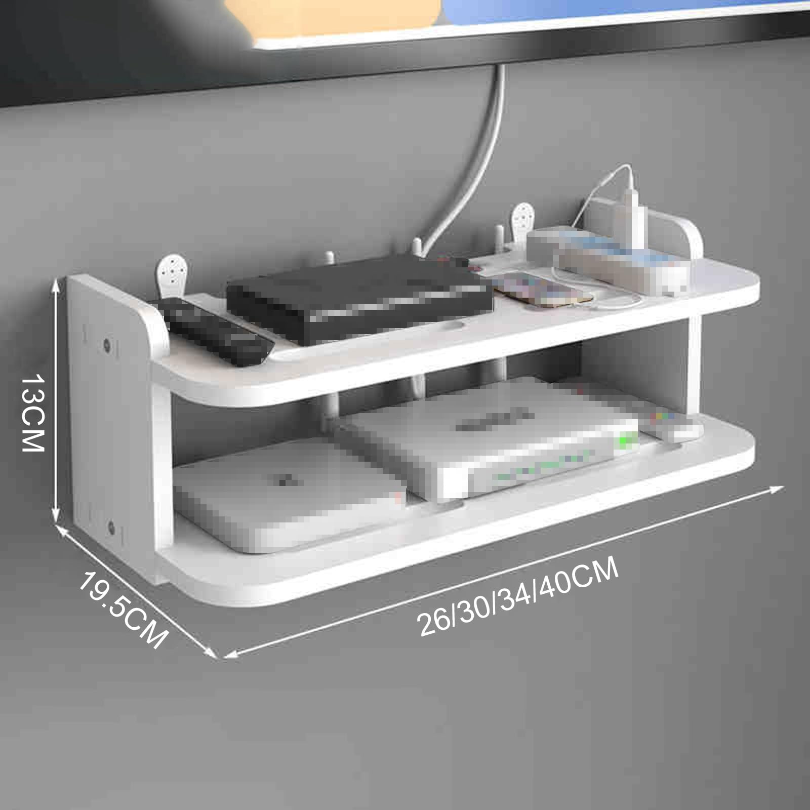 Support mural respectueux de l'environnement, design rationnel pour routeur WiFi mobile anti-cernes pour salon, TV, vert, 40 x 19,5 x 13 cm – Solution peu encombrante