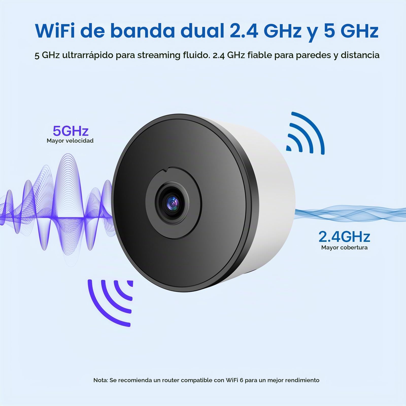 Cámara de Ventana 3MP 2K, WiFi 2.4GHz & 5GHz, Sin Taladros | Cámara Vigilancia Interior, Visión Nocturna en Color, Detección de Personas/Vehículo, Grabación 24/7, Antirreflejo