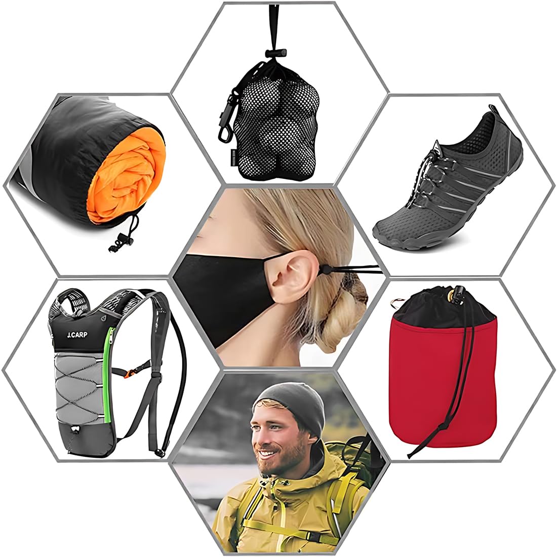 10 Fermacorde A Molla Per Zaini E Abbigliamento - Foro Doppio, Per Cordini Da 3 Mm