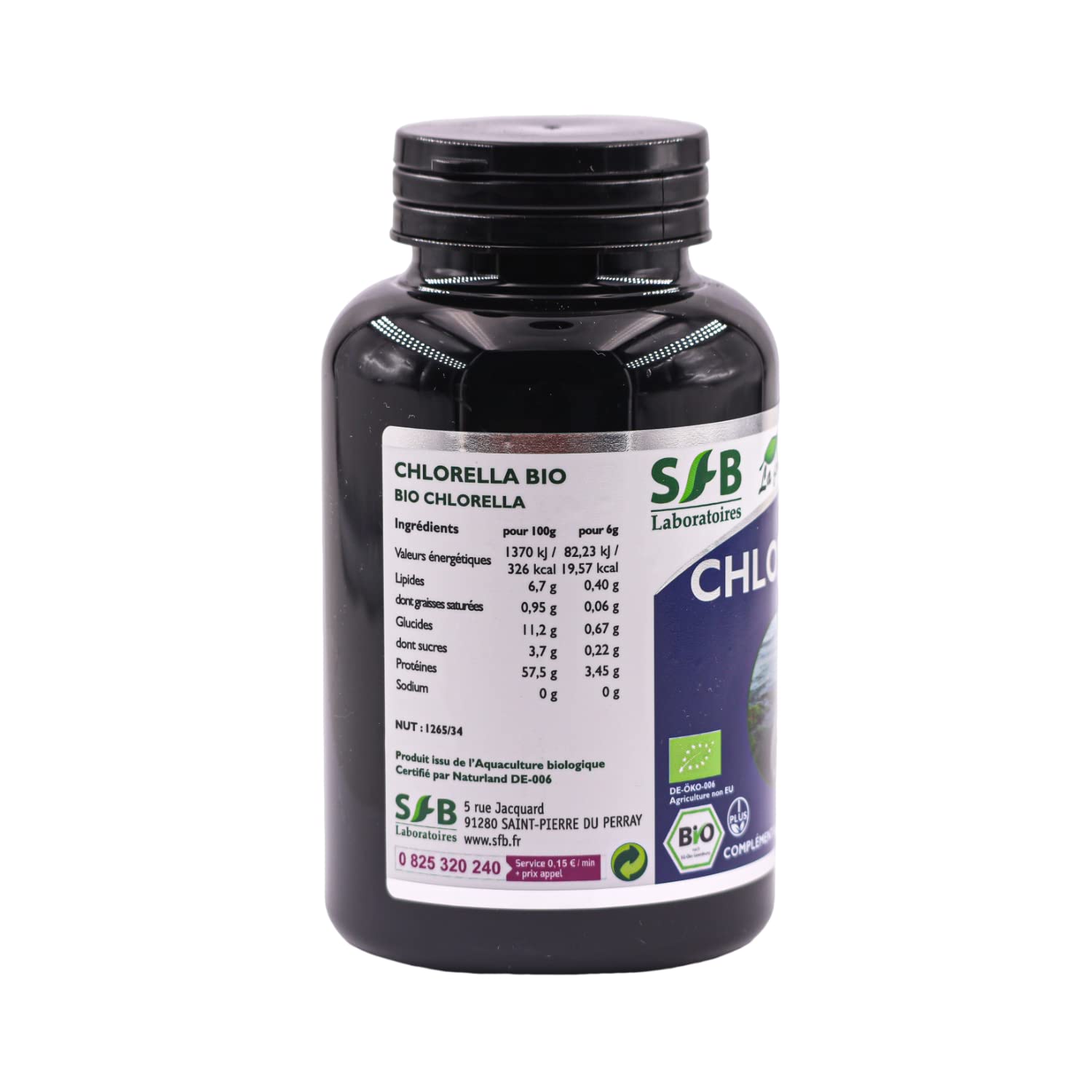 SFB Laboratoires - Chlorella Bio - Renforce le Système Immunitaire - Favorise la Détoxication - Améliore la Digestion - Réduit l'Inflammation - 500 comprimés