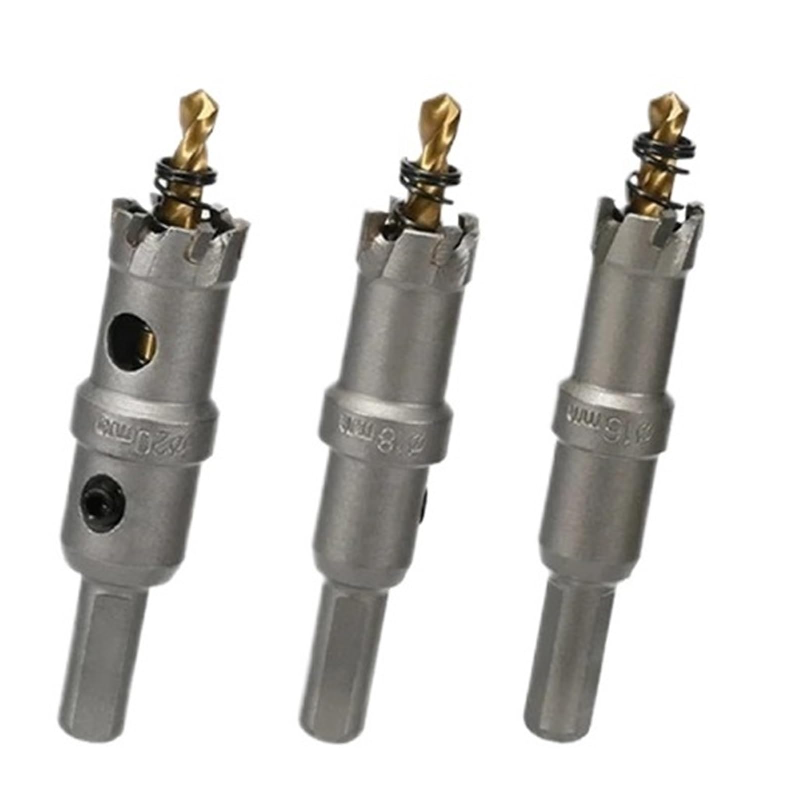 Kit De Brocas De Carburo For Metal, 6/10 Piezas, Juego De Sierras De Corona TCT De 16-65 Mm For Acero Inoxidable De Corte De Alta Resistencia.(10PCS 16-53mm)