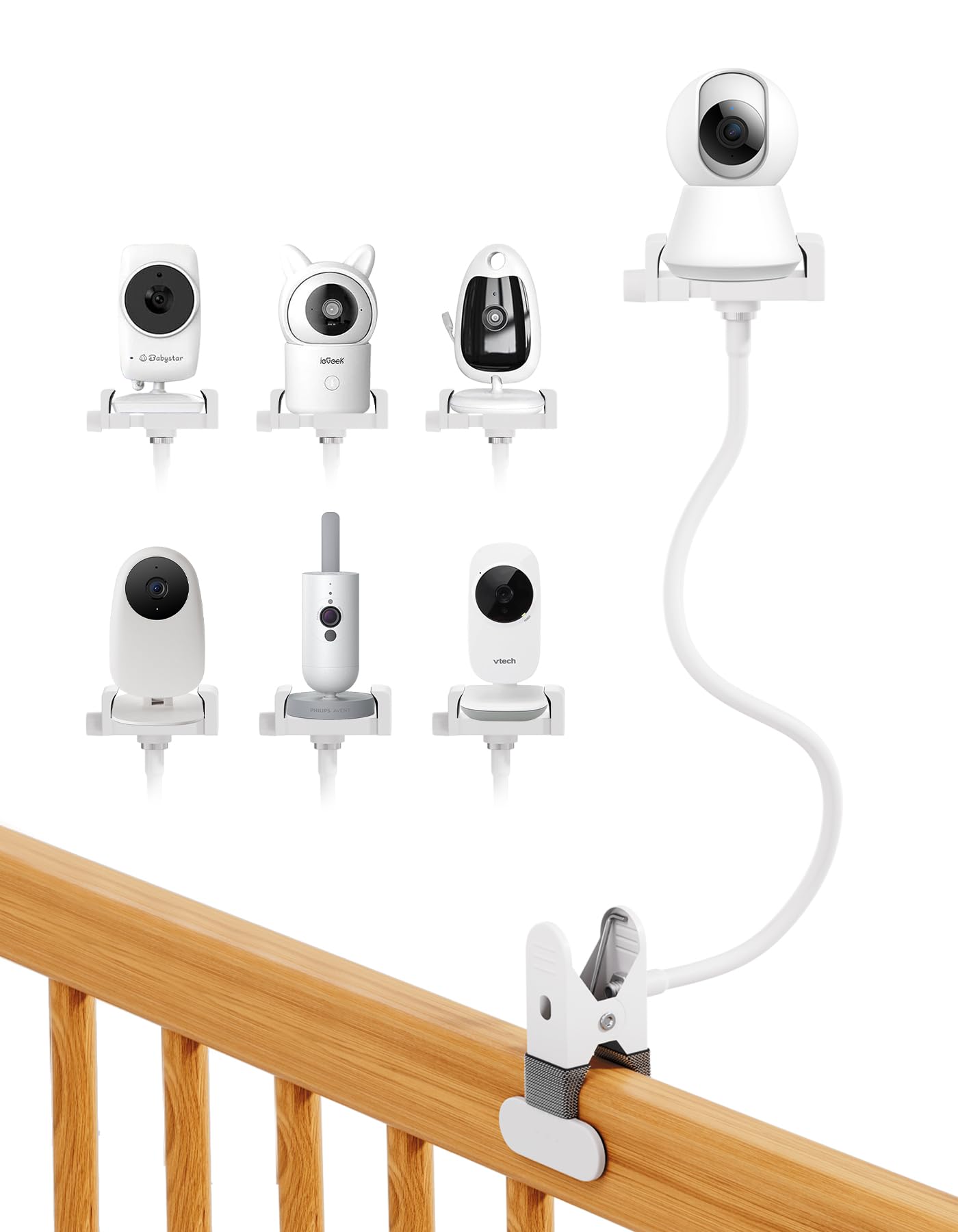 Gusfeliz Halterung für GHB Babyphone, Universeller Babykamera-Halter für Philips Avent Babyphone, Klemmerhalter-Ständer für momcozy/BOIFUN Babyphones, Handyhalter & Monitor-Halter – Zubehör