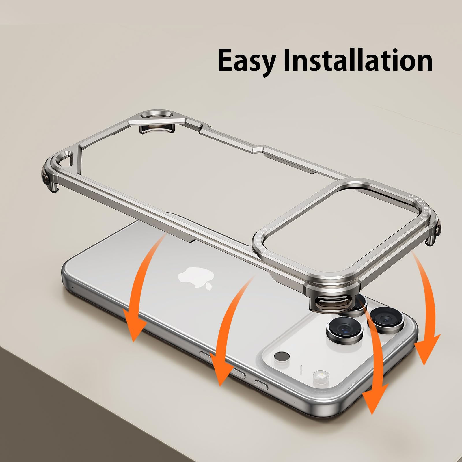 Custodia per iPhone 17 Pro Max, in alluminio, sottile, senza retro, compatibile con MagSafe, in metallo, senza cornice, con 4 angoli airbag, antiurto, protettiva per iPhone 17 Promax