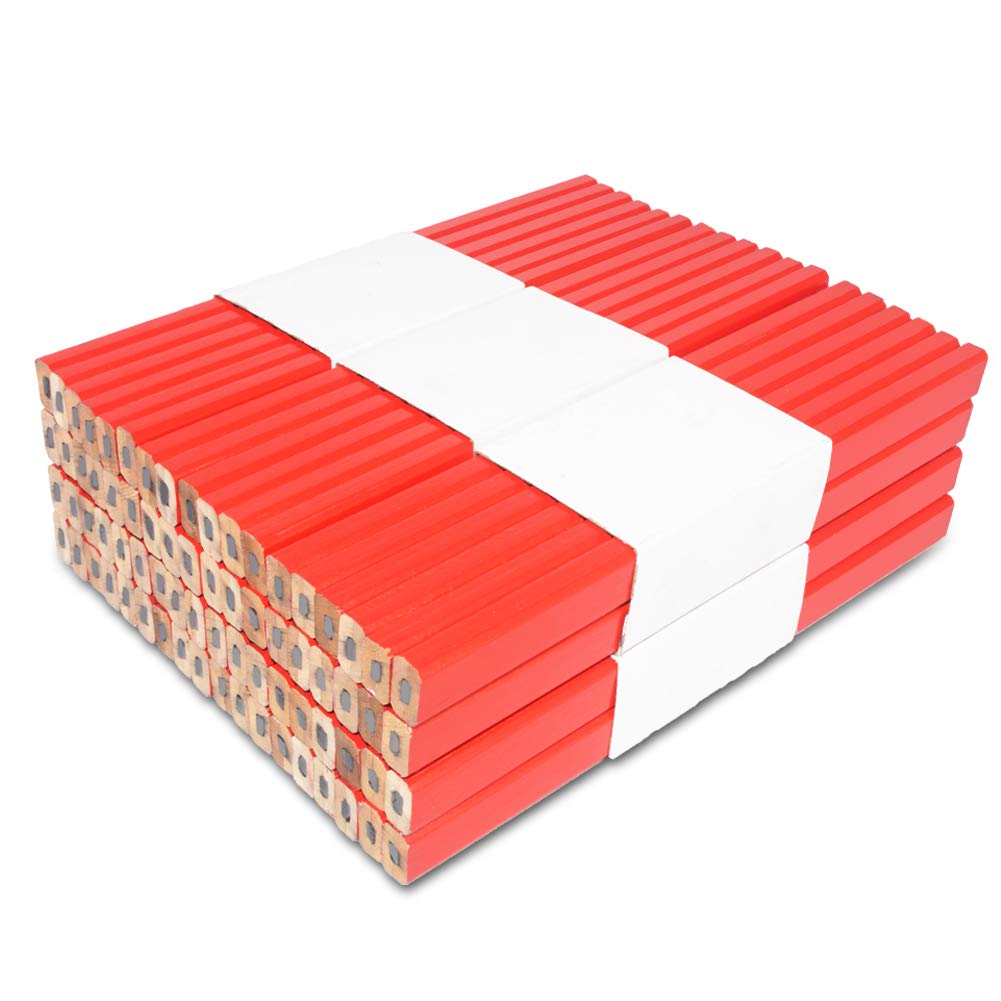 Lot de 72 Crayons de Menuisier Octogonaux Rouges et Dures de 17,8 cm - Outil de Marquage