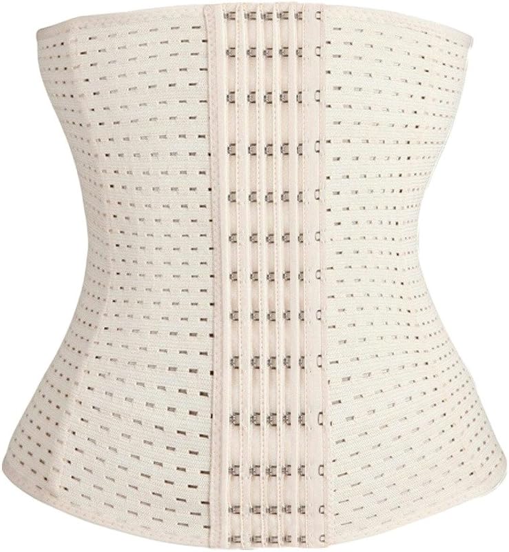 Vinmin Womens corsetValentina Womens Workout Waist Trainer Corset Tummy Slimming Body Shapewear Trimmer Cincher Tummy Shaper Girdle 6 Hooks
