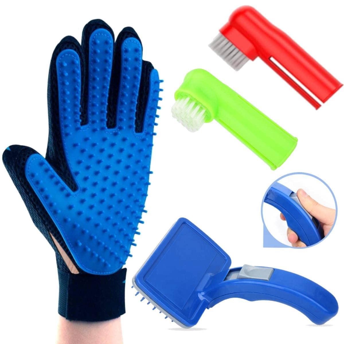 Sage Square Dog Grooming Kit - Dog Plastic Slicker Brush with Press Key for Puppies and Dogs + Dog Toothbrush + Pet Gentle Deshedding Brush Glove for Dog, Puppy, Cat - 3 in 1 Dog Combo (B0BGB7L3CC) Amazon Price History, Amazon Price Tracker