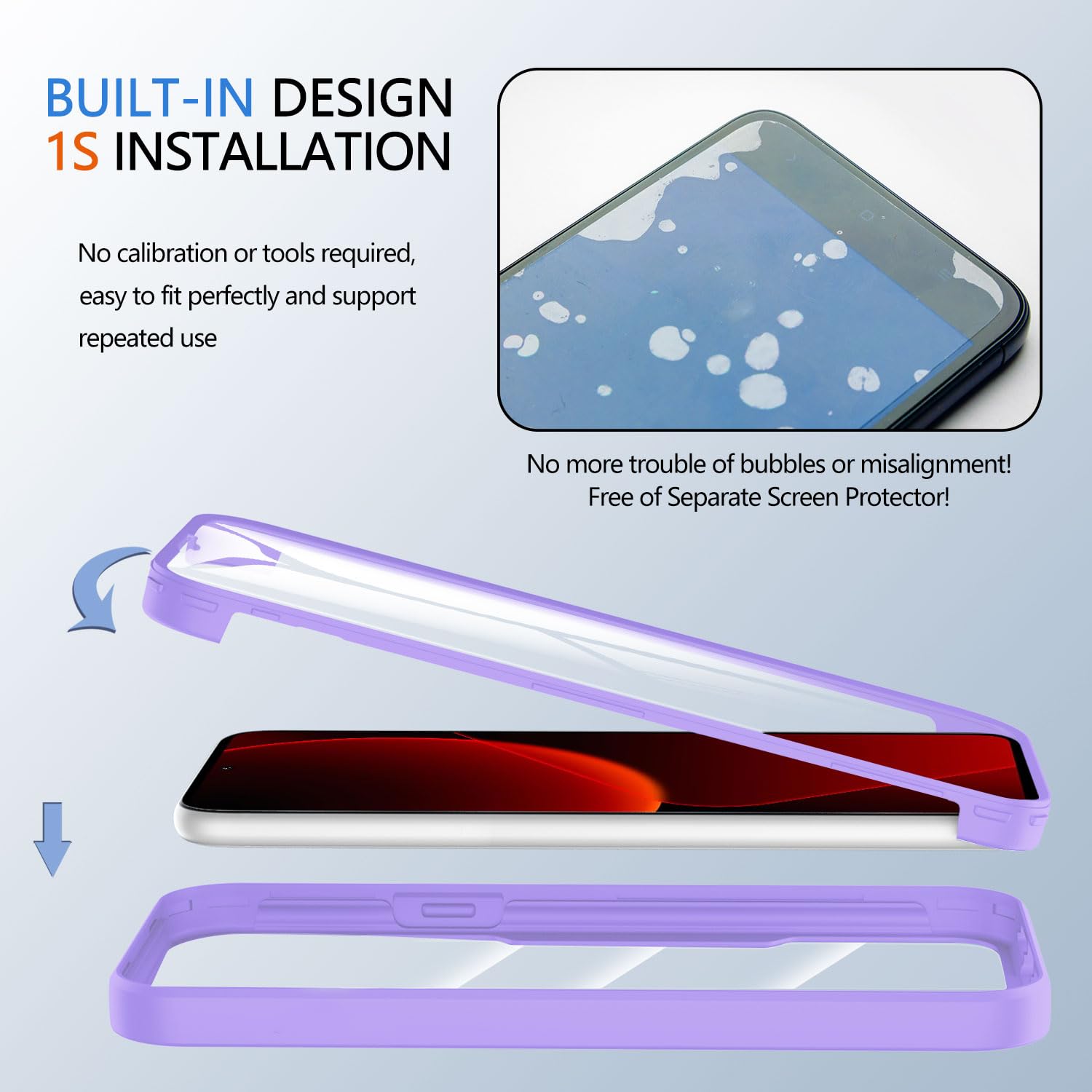Custodia Per Xiaomi 13T / 13T Pro – Cover Ibrida Trasparente Con Glitter Elettroplaccato, Paraurti TPU Antigraffio, Viola