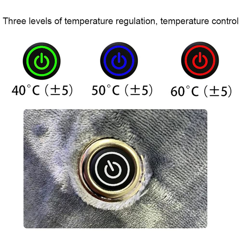 Almohadilla Térmica, USB Manta Electrica,Calefacción Esterilla Calor 45-60℃ 3 Niveles de Calor, Calentamiento Rápido,Lavable a Máquina para Espalda y Cuello 80×150cm (Color : Navy)