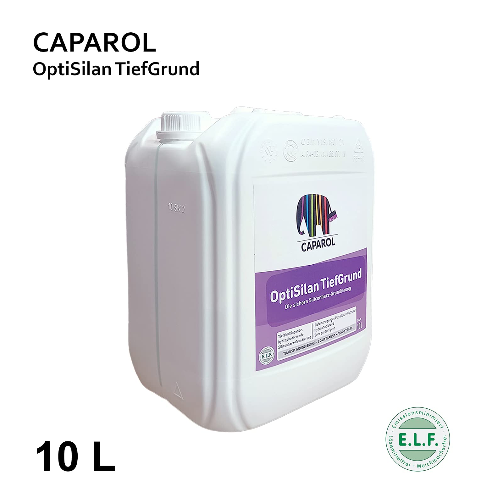 CAPAROL OptiSilan TiefGrund I Siliconharzgrundierung für innen und außen I Tief eindringend I Hydrophobierung I Putz I Mauerwerk I Beton I Gipskarton I 10L