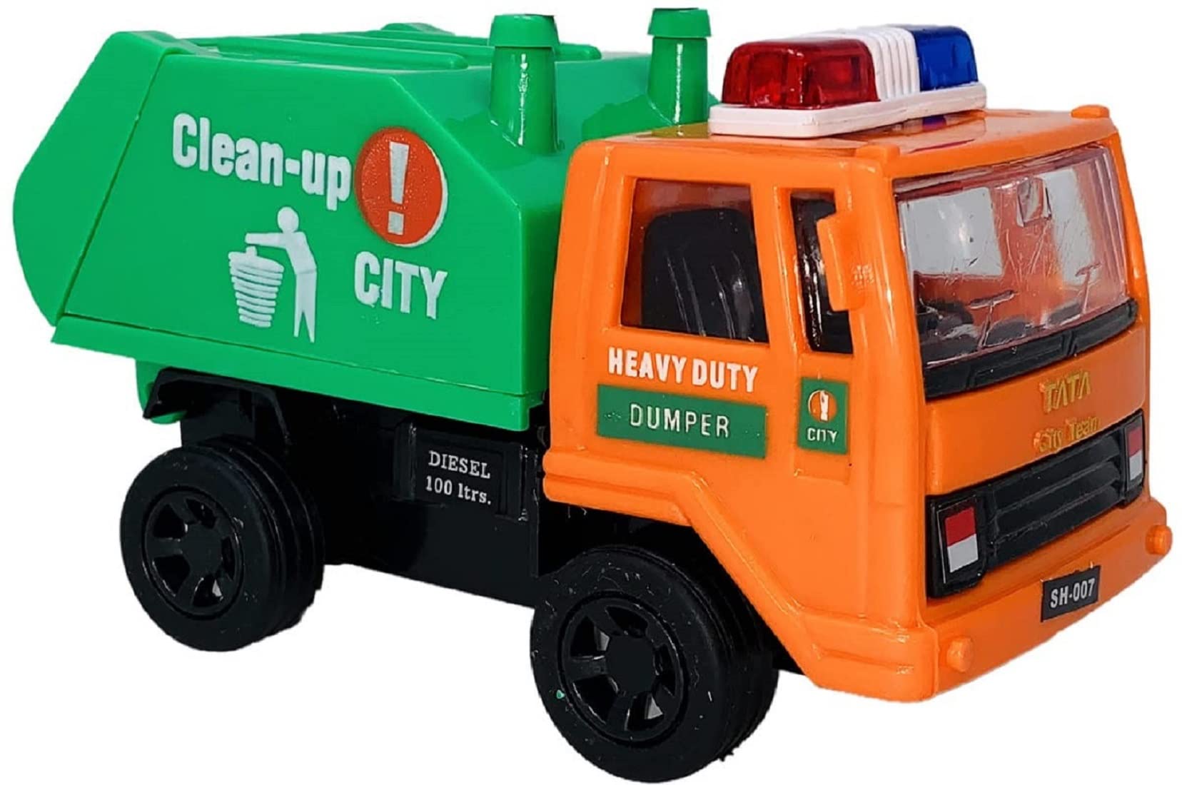 Enorme Pull Back Spring Action Garbage Clean Up City Die-cast Truck Vehicle Toy for Kids - Color May Vary