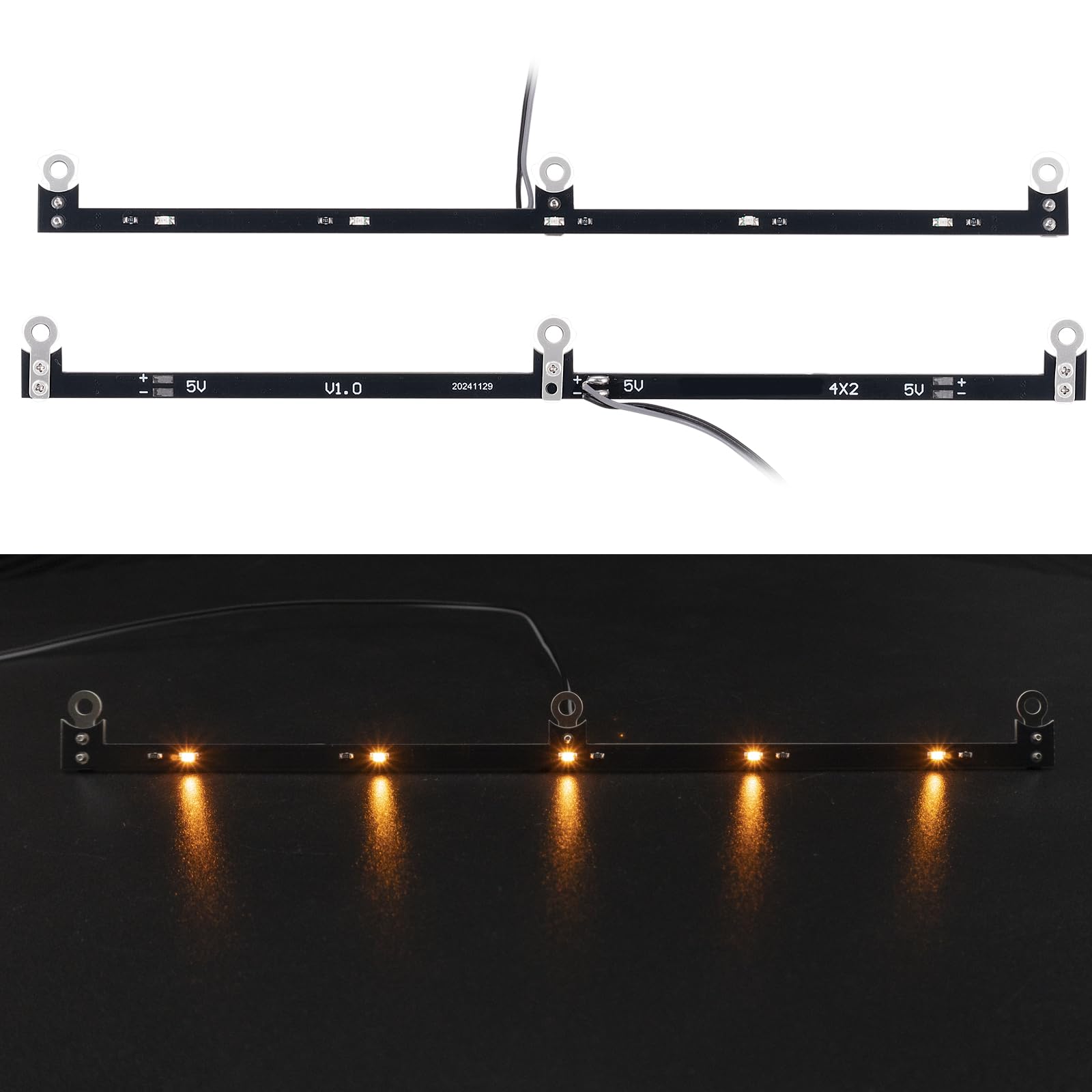 AXspeed 1/14 RC LED Light Side Lamp for 1/14 Tamiya FH16 XL 750 56375 Tractor Truck Upgrade, Black - Image 3