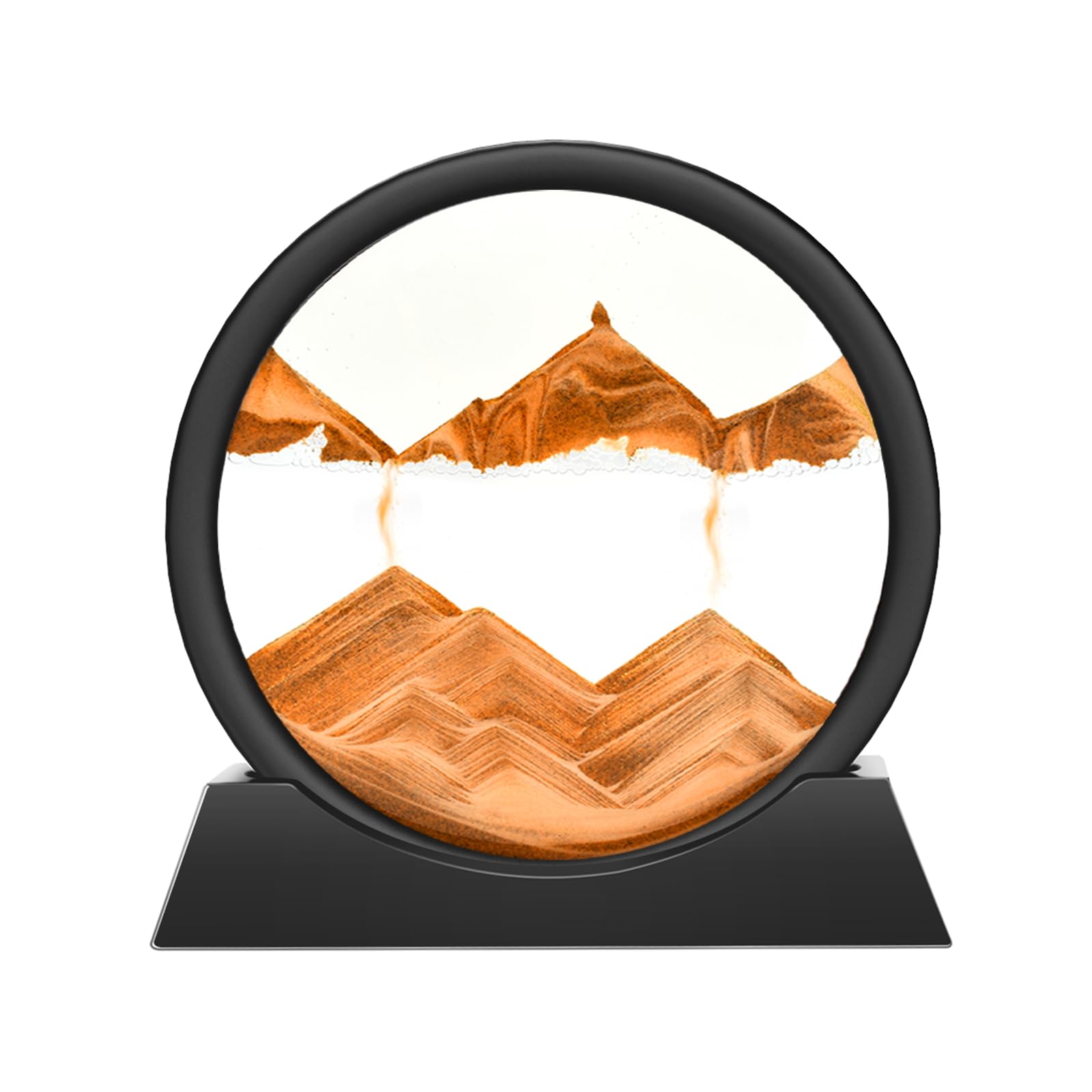 Wai Danie Pittura di Sabbia Che Scorre Quadro Sabbia Movimento sabbia dinamica 3d Hourglass Deep sea Sandscape Display Decorazioni per la Casa e l'ufficio Giocattoli da Scrivania per Adulti (Oro, 7")