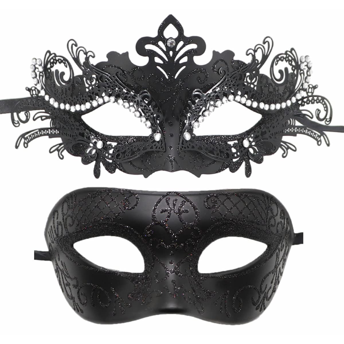 Awlsyj Couples Masquerade Mask Metal Roman Venetian Halloween Mardi Gras Costumes Party Ball Prom Mask