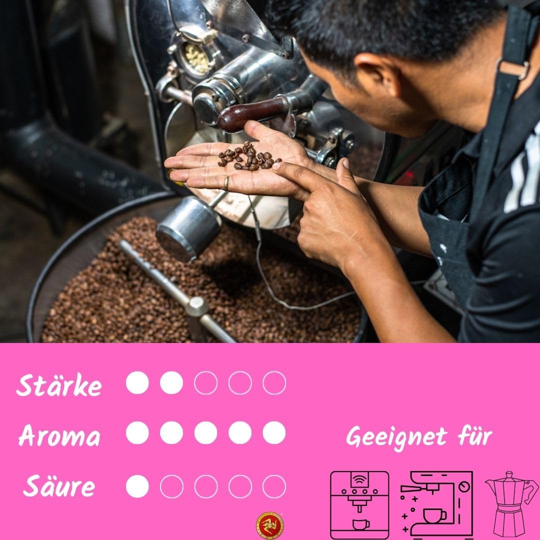 MilleSoli Bio ziarna espresso – palone na Sycylii – ziarna kawy premium 1 kg – 100% Bio Arabica i Robusta – tradycyjne potrójne palenie ręczne