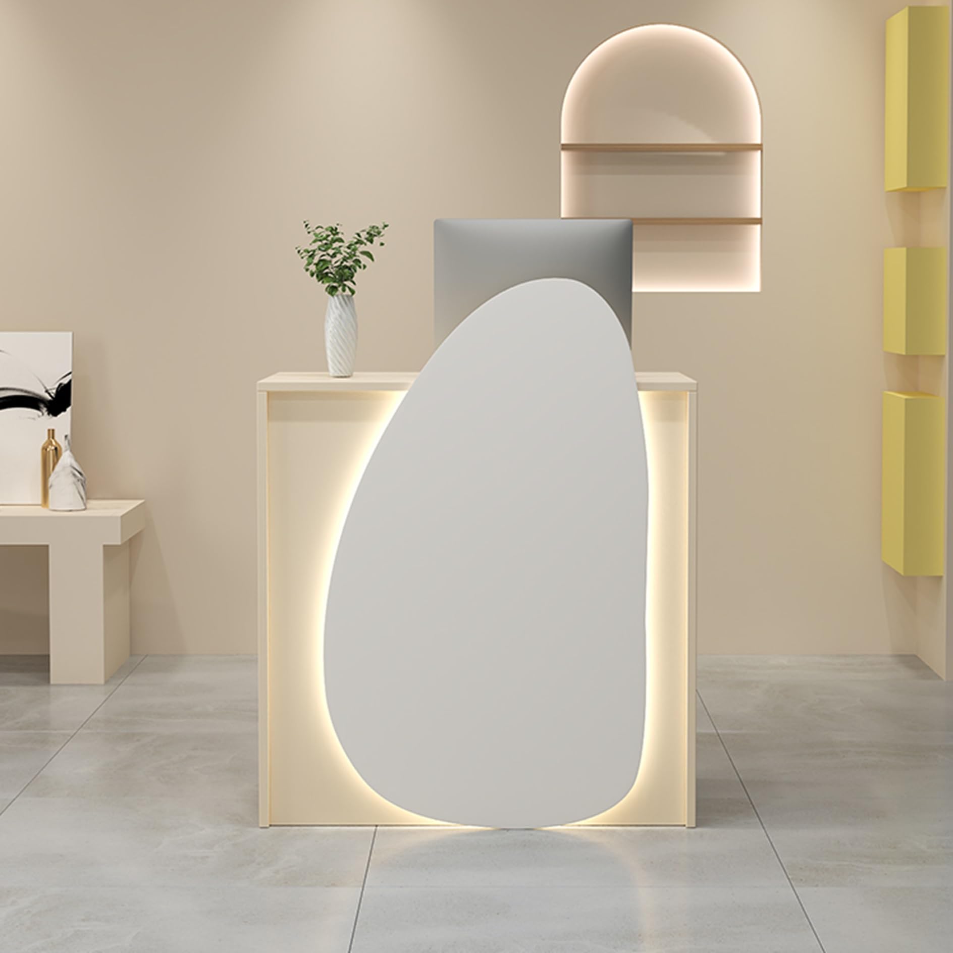 MinimalistDesk con cassetti chiudibili perfetto per negozio e salone di usoElegishCounter versatile ne per le aziende