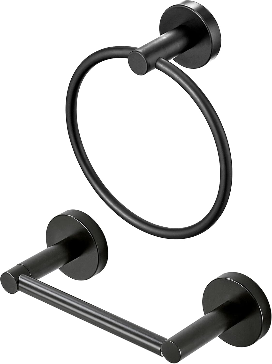 WEIKO Black Toilet Paper Holder Towel Ring Matte Bathroom
