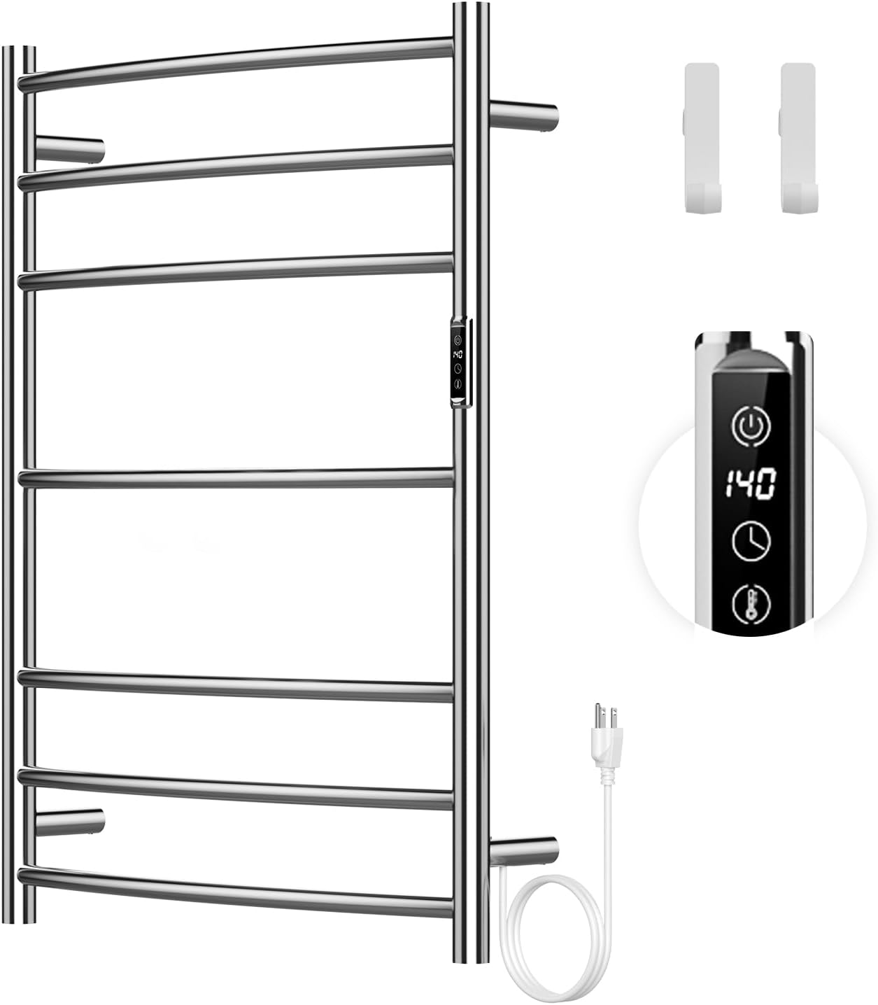 Towel Warmer Rack, 3+3+5 Bars Wall Mounted Towel Heater Towel Warmer with Timer and LED Indicator for Bathroom Hard-Wired/Plug-in Towel Drying Rack (Black-3+3+5 Bars)