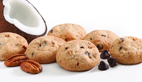 Dockside Market Galletas crujientes de coco, totalmente naturales, salpicadas de nueces pecanas y ricas chispas de chocolate, galletas gourmet