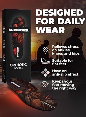 Miniatura 2 de Plantillas para botas de trabajo para hombres y mujeres, soporte de arco bajo, alivio eficaz del dolor de pies, plantillas ortopédicas cómodas