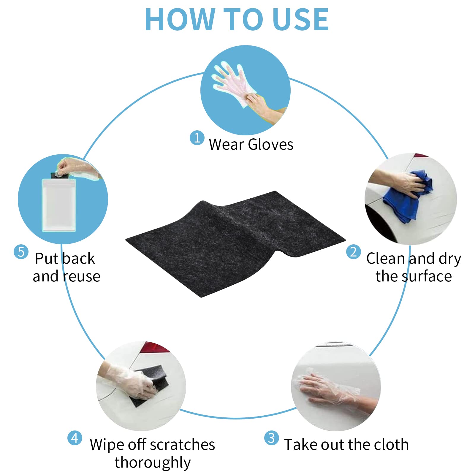 Lot De 4 Chiffons Anti-rayures Pour Voiture - Kit De Réparation De