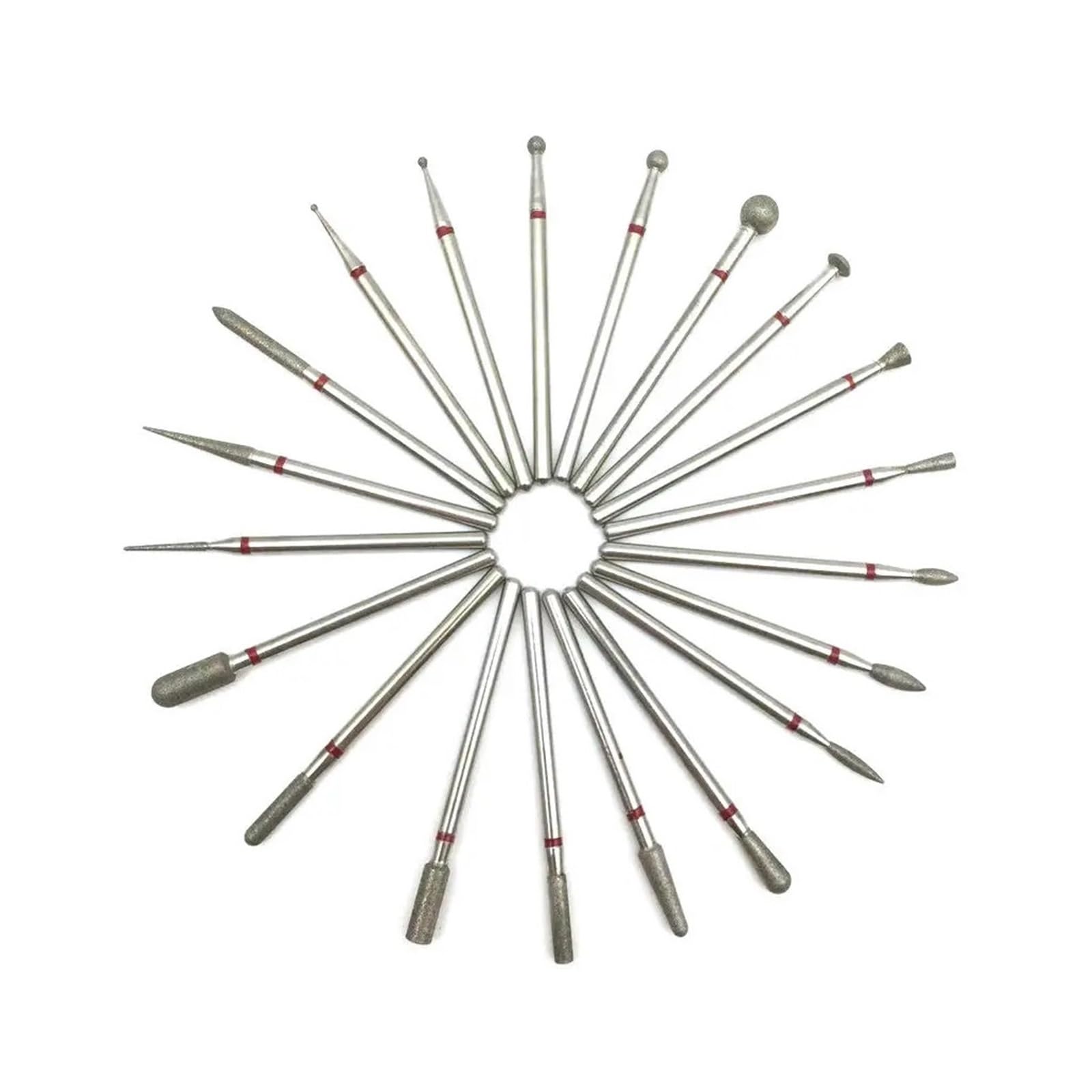 Set di punte per unghie per manicure, Confezione da 5 frese in carburo diamantato for manicure e pedicure, for unghie naturali e artificiali, in acciaio inossidabile.(Cd-xf-opp)