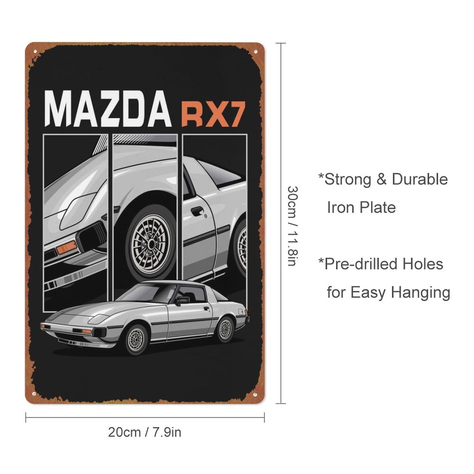 Amazon.com: KIVYYB Mazda RX7 Car Metal Tin Logo Vintage Home