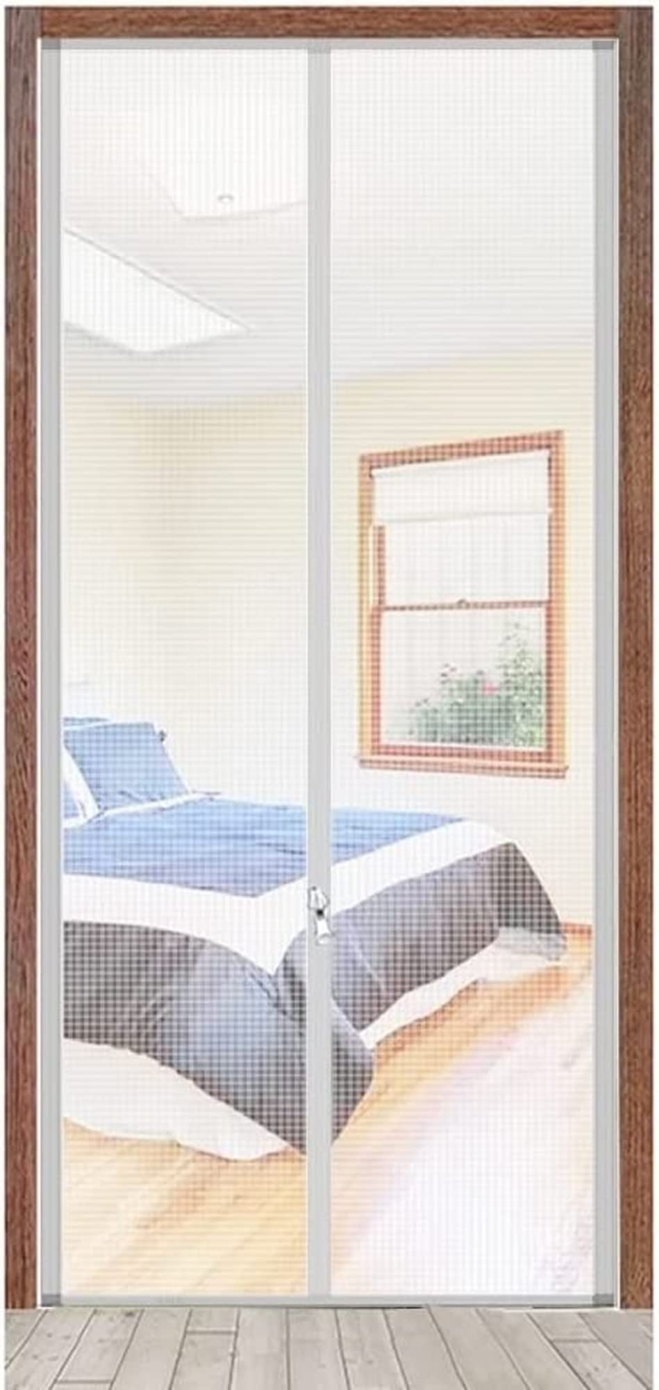 Cat Screen Door Reinforced Pet Proof Zipper Curtain To Keep Dogs And Cats Out Stop Running With For Living Room Bedroom(Silber,85x200cm)