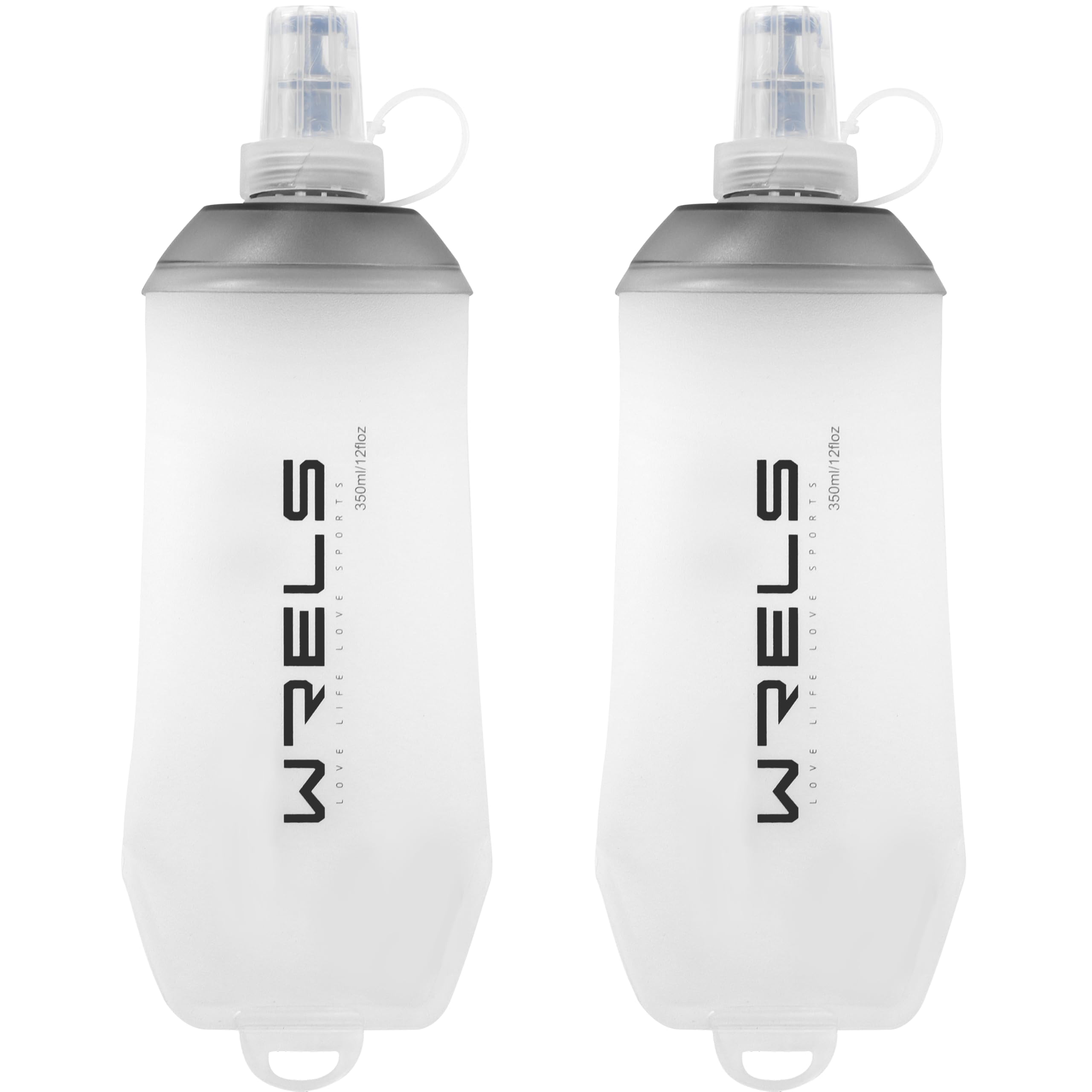 WRELS 200ml/350ml/500ml Collapsible Soft Flask,BPA Free Folding Soft Water Bottle with Hanging Ring,Lightweight TPU Hydration Flask for Running Marathon Cycling Hiking
