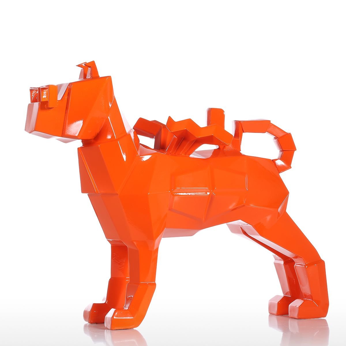 ZAAQ Tomfeel Glasses Dog Figurines Orange Small Size Resin Sculpture Home Decor Modern Art Figurine Animal Statue Fiberglass