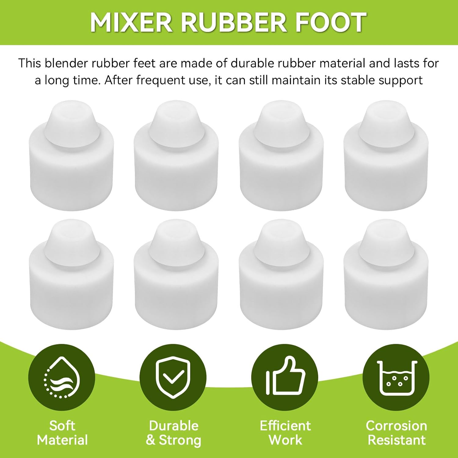 8 Pcs 86001 Mixer Rubber Foot Replaces Kitchenaid 9708649,Compatible with Kitchenaid Mixer 5K5SS, 5KPM5, 5KSM5, 9KSM5, K4SS, KB26G, KD2661, KG25H, KL26M, KP26M, KSM45, KSM50, KSM7581, KT2651, KV25G