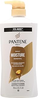 Pantene Conditioner, Daily Moisture Renewal - Pro-V Nutrients for Dry, Color-Treated, Straight to Curly Hair, 72-Hour Hydration & Softness, Paraben Free, Cleanses, Strengthens Bonds, 25.1 Fl Oz