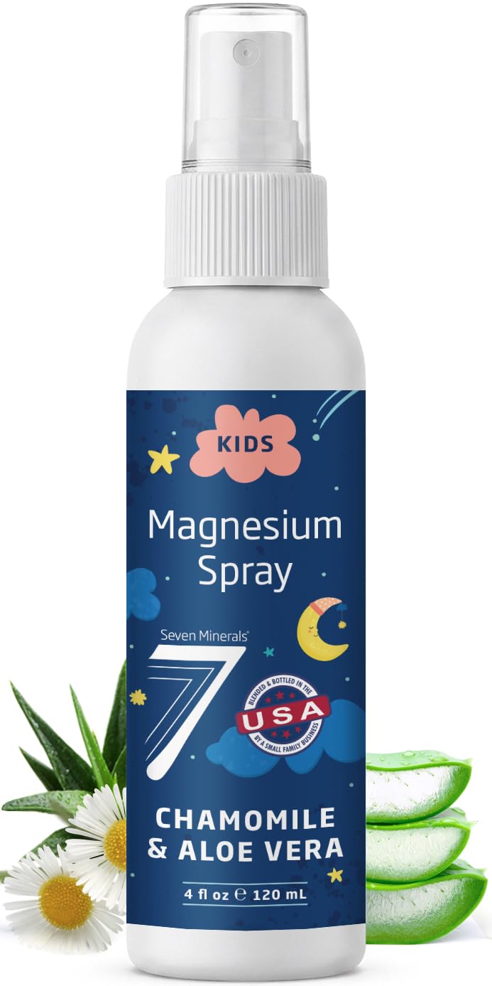 Seven Minerals Kids Magnesium Roll On for Sensitive Skin. USP Grade Magnesium Lotion for Children. Calming Bedtime Support with Chamomile & Aloe Vera, Easy Application, USA Made, 3 fl oz — Amazon image 8