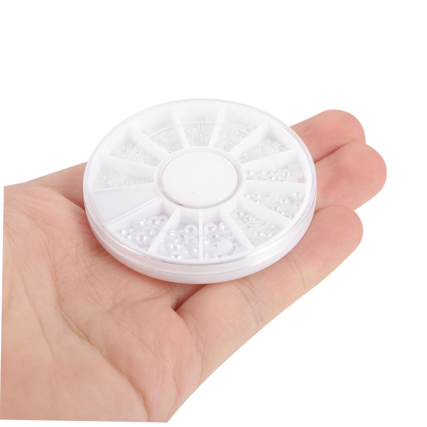 IWOWHERO Resin Semi-Circular Pearl Decorations 200pcs Flat Back Pearl Beads 2mm/3mm Nail Art Jewelry Dec