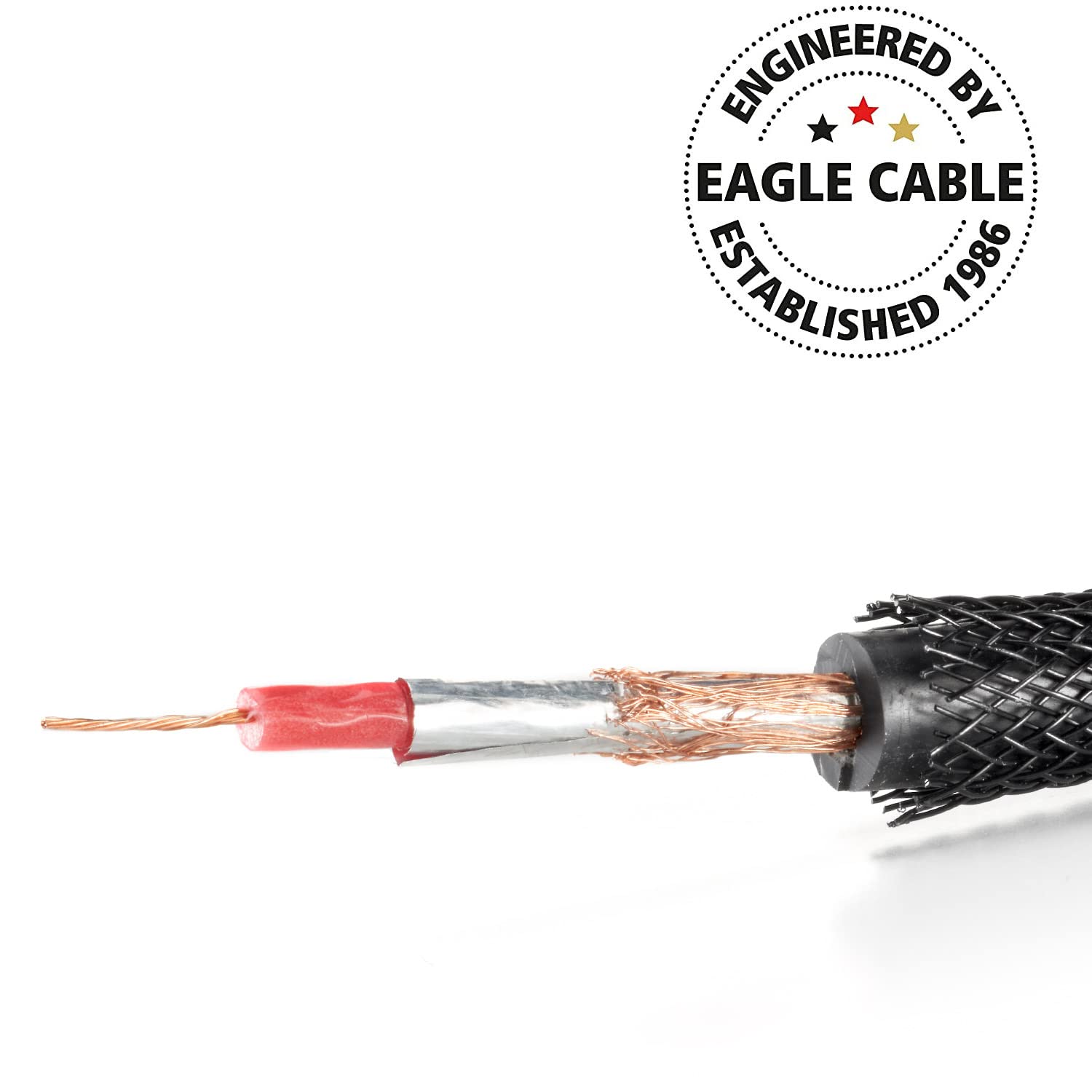 eagle cable by INAKUSTIK – 100842050 – Deluxe Mono-Subwooferkabel| kraftvoller und dynamischer Klang, hoher Kupfergehalt | 8,0m in Schwarz | 2-fache Abschirmung - Vollmetallstecker| mit Geflechtschirm